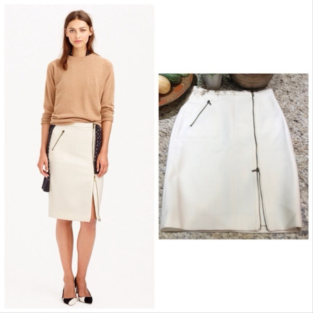 J crew Asymmetrical Zip Wool & Silk Pencil Skirt